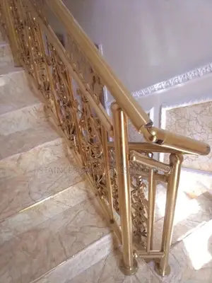Staircase Handrail Design With Gold at Wuse