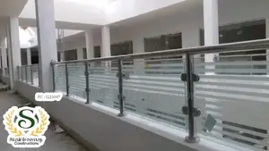 Stainless Handrail Design With Glass Work