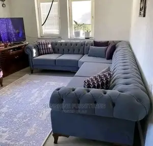 Button Tufted L Shaped Sofa