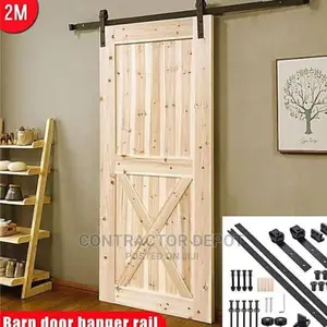 7ft Sliding Barn Door Hardware Kit -Heavy Duty Smoothly