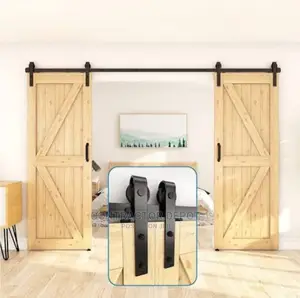 Antique Style Black Steel Sliding Barn Doortrack Kit From Us