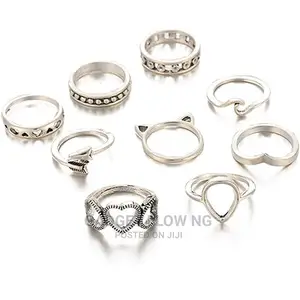 BERYUAN Women Rings Size 6 7 8 9 10 Silver Rings Set