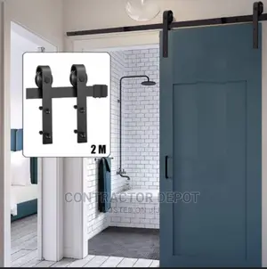 WINSOON Single Sliding Barn Door Hardware Kit J Shape
