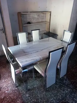 Marble Dining Table 6chiars