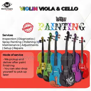 Violin Viola Cello Spray Painting With French Polish Finish
