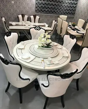 Round Italian Marble Dinning Table Sets