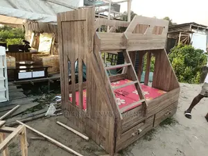 3ft and 4.5 by 6 Ft SOLID WOODEN BUNK BED.
