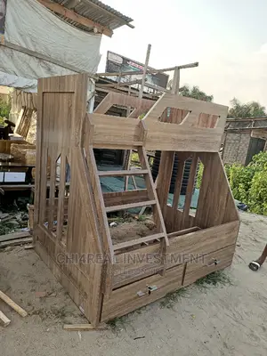 3ft and 4.5 by 6ft Wood Double Bunk Bed