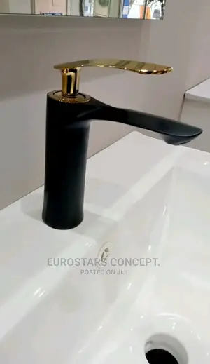 Gold an Black Basin Mixer Tap