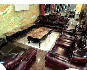 7 Seater Royal Brown Leather Sofa Chair