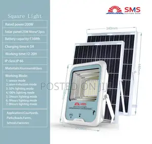 SMS Solar 200w Square Solar Flood Light