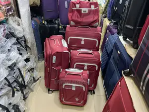Set of 5 Red Swiss Polo Traveling Luggage