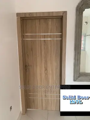Solid Hdf Door With Silver Chrome Design for Sale