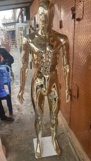 Gold Chrome Male Full Body Faceless Mannequin