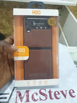 Samsung Galaxy Z Flip 4 Brown Leather Case Cover