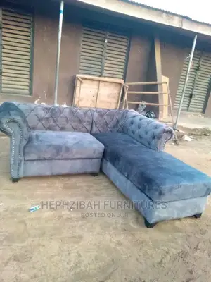 L Shaped Chesterfield Grey Sofa