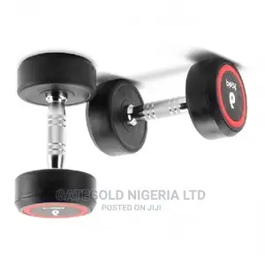 D2250.6 PRO Round Head Rubber Dumbbell 6kg [Pair]