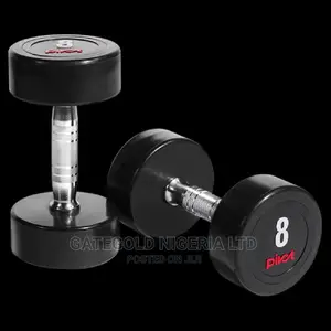 D2250.8 PRO Round Head Rubber Dumbbell 8kg [Pair]