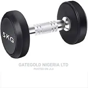 D2250.5 PRO Round Head Rubber Dumbbell 5kg [Pair]