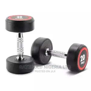 D2250.20 Pro Round Head Rubber Dumbbell 20kg. D2250.20 Pro R