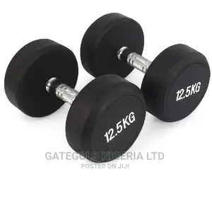 Round Rubber Dumbbells Set Combo - 12.5 KG