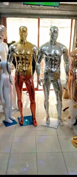 Chrime Silver And Gold Mixed Display Male Mannequins