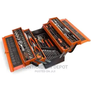 Folding Metal Tool Box With 85 Tool Sets