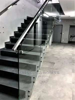 10mm Tempered Plain Glass Stairs Railings