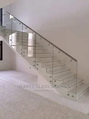 Simple But Indoor Glass Stairs Railings System