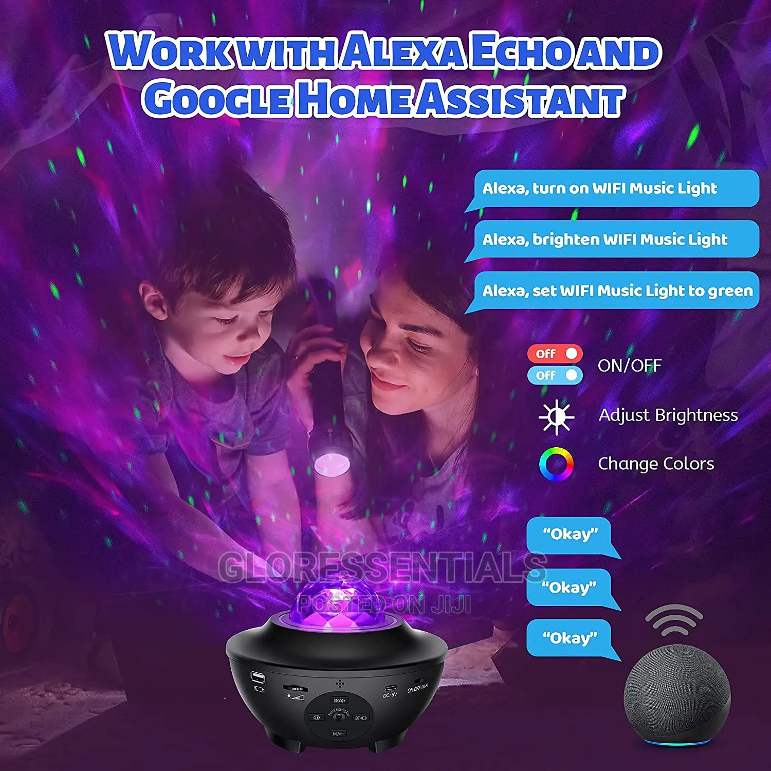 Star Night Light Projector With Bluetooth Speaker