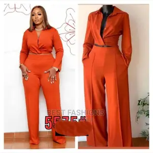 Classic Ladies Crop Top and Parazzo Trousers