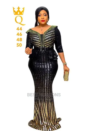 Elegant Ladies Peplum Dinner Gown