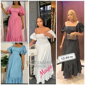 Elegant Ladies Long White Gown