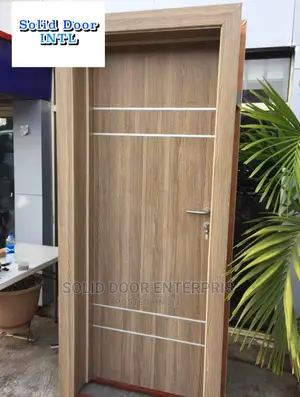 Complete HDF Door With Frame and Chrome Design for Sale