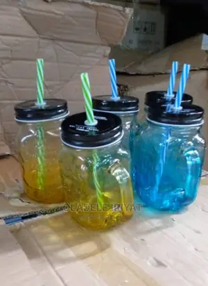 Coloured Mug With Straw and Cover