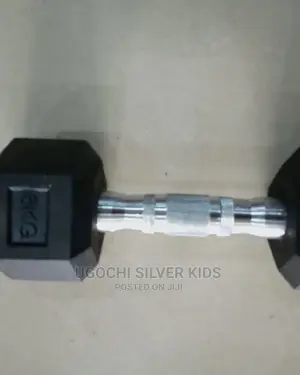 Hex Rubber Black Dumbbell All Kg Is Available Kg