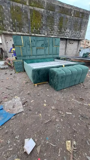 6x6 Bed Frame With 2 Side Drawer/ Footrest for Homes/ Hotels