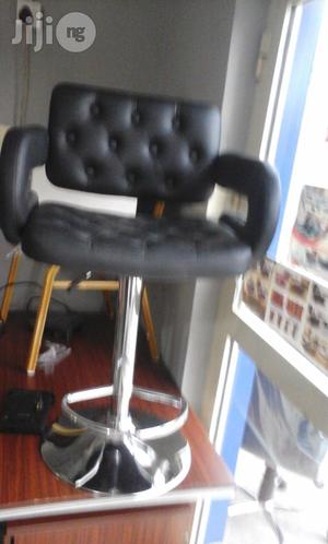 Leather Barstool Black