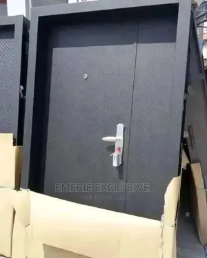 4ft Black Entrance Galvanized Steel Door