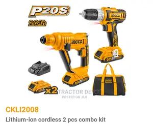 INGCO CORDLESS Rotary Hammer and Drill 2 Battery and Charger