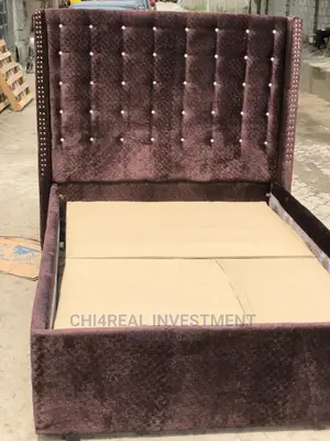 4 and Half by 6 Fabric/Suede Solid Bedframe