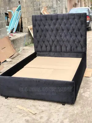 4.5 by 6 Solid Suede Bedframe