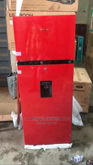 Brand New HISENSE 205L Double Door Fridge(With Dispenser)Red