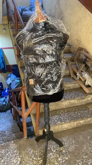 Male Dressform With Tripod Head And Wooden Base