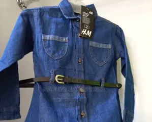 Quality Jeans Gown With Belt