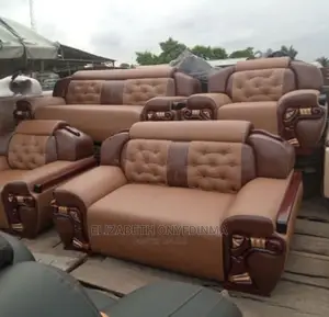 Quality 7 Seater Living Room Leather Sofa Chair.