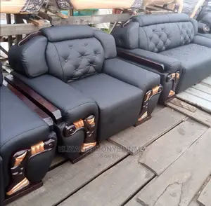 Quality 7 Seater Living Room Leather Sofa Chairs.
