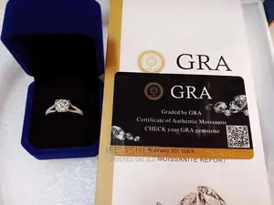 Real Moissanite Diamond Engagement/Proposal Ring 02 - Silver