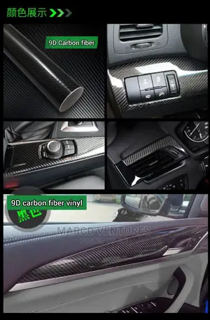 Black Carbon Fiber Glossy Vinyl Stickers