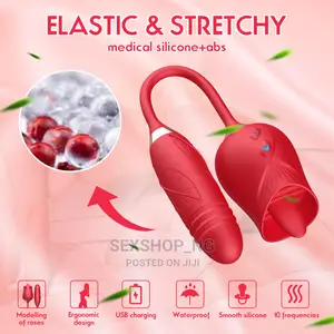 2in1 Rose Licker Plus Thrusting Dildo Vibrator